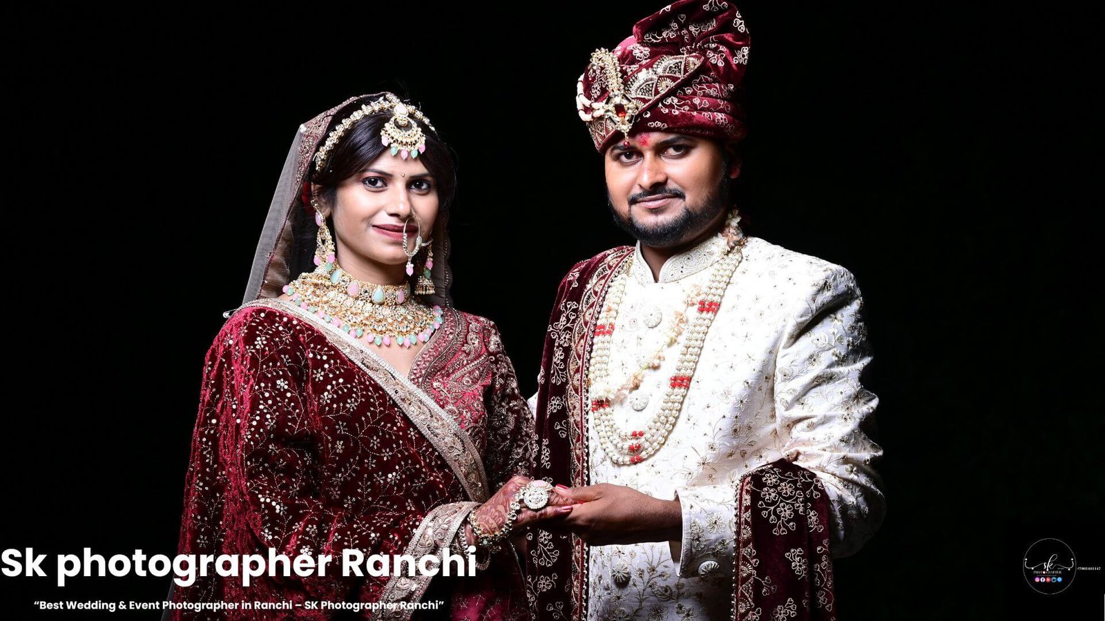 “Royal Wedding Couple Portrait – Best Wedding Photographer in Ranchi | SK Photographer Ranchi”